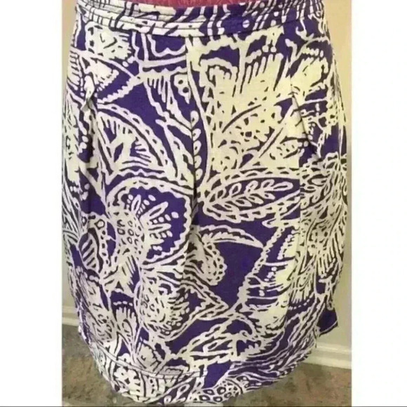 Ann Taylor Purple Floral Pleated Skirt Size 4 - Picture 1 of 5